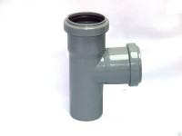 Тройник канализационный - серый НПВХ Дн110x110 90гр.