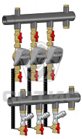 Модуль коллекторный этажного узла учета тепловой энергии с ручной балансировкой МКТ100-4000(5000) РБ СОТИС-Unit - МКТ100-4002-15 РБ (ТА)