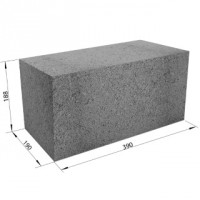Полнотелый керамзито-бетонный блок Rosser 390х190х188 мм (СКЦ-1ПРП) - С-000042641
