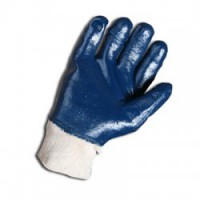 Перчатки х\б, покрытие ладони - нитрил, полный облив, манжет мягкий, синий. - С-000099482