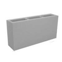 Блок керамзто-бетонный 3-ех щелевой 390*80*190мм. м50/f50 - С-000094291