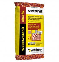 Клей для керамогранита, мрамора, гранита Weber.Vetonit Ultra Fix (Серый), 25 кг 48 шт./под.) 1001905 - С-000028740