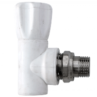 Вентиль PP-R белый Дн 20х1/2 НР Ру25 для радиатора угловой РосТурПласт 10533 - 022-1716