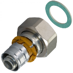 Муфта (штуцер) МП латунь MLC Дн 16х3/4 нак. гайка пресс Uponor 1015274 - 027-6841
