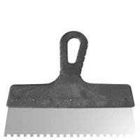 Шпатель зубчатый из нерж. стали, пластмассовая ручка 250мм (зуб 4х4) (85457) - С-000076341