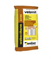 Штукатурно-клеевая смесь для теплиозоляции Weber.therm А100, 25 кг (48 шт/под) - С-000101500