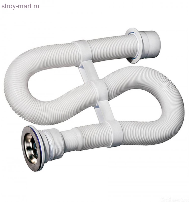 Купить Сифон для умывальника/мойки гофрированный с сеткой из ...