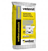 Клей усиленный для мрамора Weber.Vetonit Mramor (Белый), 25 кг (48 шт./под.) - С-000087074