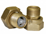Узел присоединительный с обратным клапаном для водосчетчика латунный - Ду15 L=47