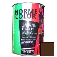 Эмаль ПФ-115 коричневая «Norme Color» (ГОСТ 6465-76) 0,9 кг. (14 шт/уп.) - С-000097969