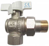 Кран шаровой латунь угловой Faro 1216 Ду 25 ВР/американка бабочка STC 1216 - 4606034047576