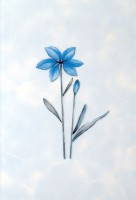 Декор нзкм Цветы голубой (200х300мм), 16шт в уп. - С-000114358