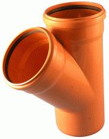 Тройник канализационный - коричневый НПВХ Дн160x110 45гр.