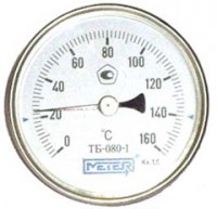 Термометр биметаллический осевой Дк80 L=40мм 160C ТБ80 Метер - 4606034085547